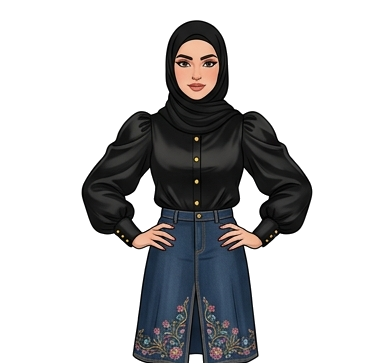 Femme Hijab Blouse - Buste Face (Edited)